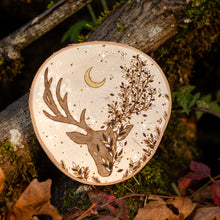 Load image into Gallery viewer, &#39;Sovereign of the Wild&#39; - Forest Stag - Original Wood Slice Art
