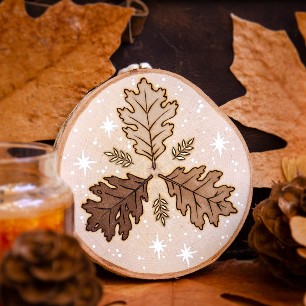 Fall Leaves - Large Wooden Hanging Ornament [Choose your Design]