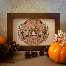 Load image into Gallery viewer, Moth &amp; Moon Ouija Board - Witchy Art Print
